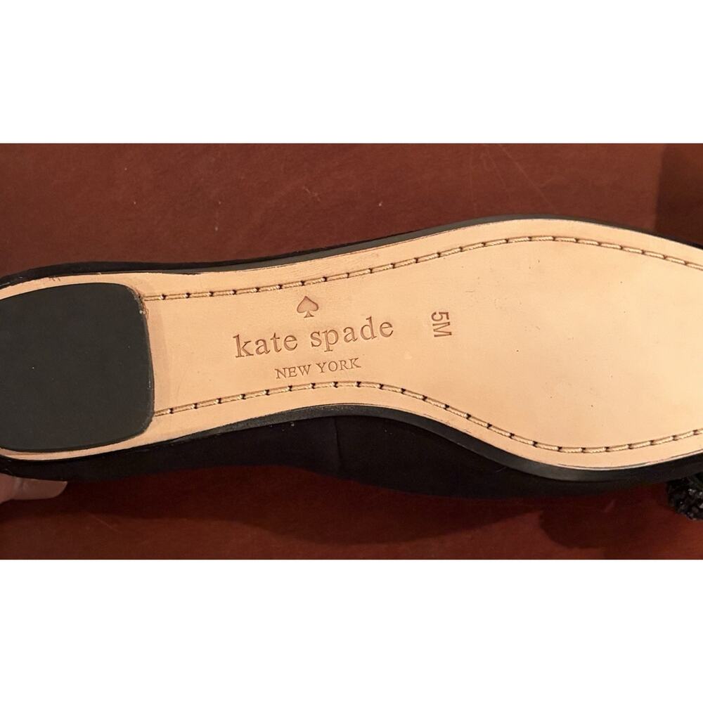 kate spade new york Women's Black Ballet Flats Glitter Bow Slip-On US 5 M - Picture 7 of 7